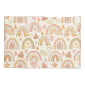 Boho regenbogen aardachtige warme terracotta tinte kussensloop (Achterkant)