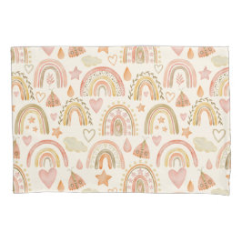 Boho regenbogen aardachtige warme terracotta tinte kussensloop