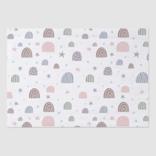 Boho regenbogen en sterren schattig tissuepapier (Voorkant)