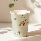 Boho regenbogen eucalyptus kinderkamer baby shower papieren bekers