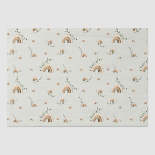 Boho regenbogen eucalyptus kinderkamer baby shower tissuepapier (Voorkant)