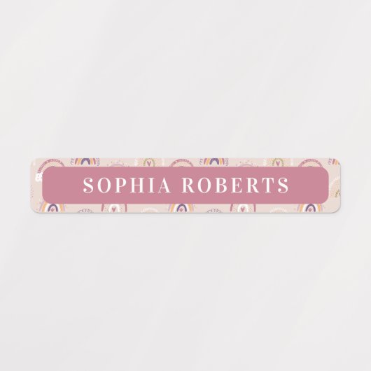 Boho regenbogen Kinder naam waterdichte labels (Design 2)