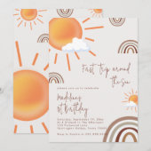 Boho regenboog 1e reis rond de zon 1e verjaardag kaart (Voorkant / Achterkant)