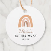 Boho Regenboog 1e Verjaardag Bedankt Favor Bedankjes Labels (Achterkant)