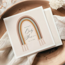 Boho Regenboog Aardetonen Baby Shower Servet