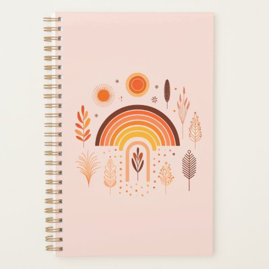 Boho Regenboog Aardse Planten Weekplanner Planner (Voorkant)