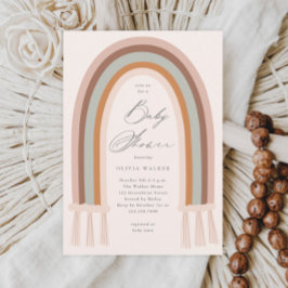 Boho Regenboog Aardtint Baby Shower Uitnodiging