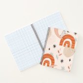 Boho regenboog abstracte lijn maansterren notitieboek (Binnen)