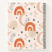 Boho regenboog abstracte lijn maansterren notitieboek (Achterkant)