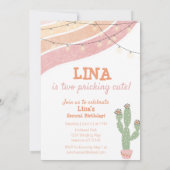 Boho Regenboog Alpaca Tweede Verjaardag uitnodigin Kaart (Achterkant)