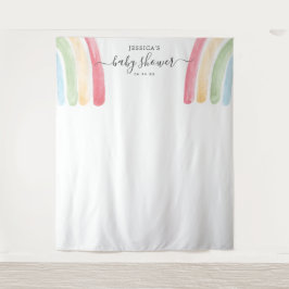 Boho Regenboog Baby Shower Achtergrond Fotohokje Wandkleed