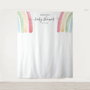 Boho Regenboog Baby Shower Achtergrond Fotohokje Wandkleed