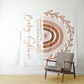 Boho Regenboog Baby Shower Achtergrond, Terracotta Wandkleed (In Situ (horizontaal))