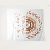 Boho Regenboog Baby Shower Achtergrond, Terracotta Wandkleed (Voorkant (horizontaal))