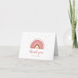 Boho Regenboog Baby Shower Bedankkaart