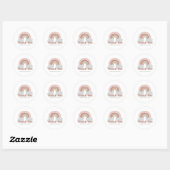 Boho Regenboog Baby Shower Bedankt Ronde Sticker (Vel)