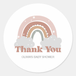 Boho Regenboog Baby Shower Bedankt Ronde Sticker