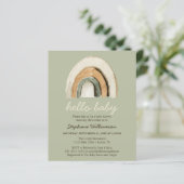 Boho Regenboog Baby Shower Budget Uitnodiging (Staand voorkant)