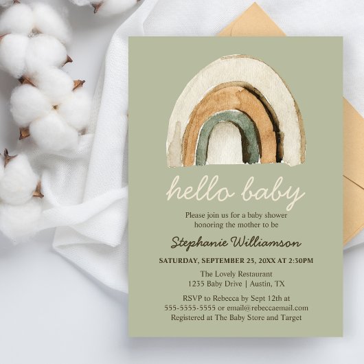 Boho Regenboog Baby Shower Budget Uitnodiging