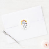 Boho regenboog baby shower dank je wel voor klassi ronde sticker (Envelop)