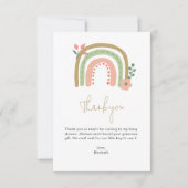 Boho Regenboog Baby shower Dank u Schattigee Paste Bedankkaart (Voorkant)