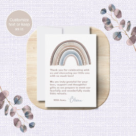 Boho Regenboog Baby Shower Dankkaartjes Notitiekaartje