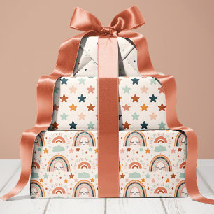 Boho Regenboog Baby Shower Inpakpapier Vel