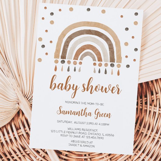 Boho Regenboog Baby Shower Kaart
