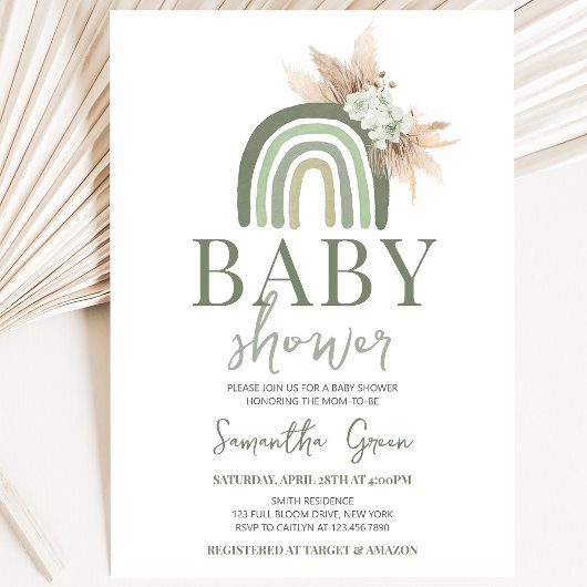 Boho Regenboog Baby Shower Kaart