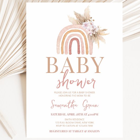 Boho Regenboog Baby Shower Kaart