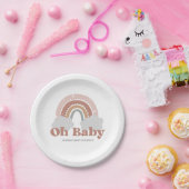 Boho Regenboog Baby Shower Papieren Bordje (Feest)