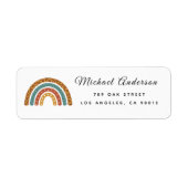 Boho Regenboog Baby Shower Retouradres Label (Voorkant)