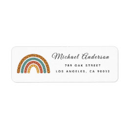 Boho Regenboog Baby Shower Retouradres Label