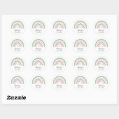 Boho Regenboog Baby Shower Ronde Sticker (Vel)