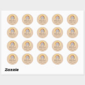 Boho regenboog baby shower ronde sticker (Vel)