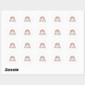 Boho Regenboog Baby Shower Ronde Sticker (Vel)