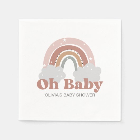 Boho Regenboog Baby Shower Servet (Voorkant)