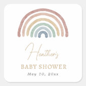 Boho Regenboog Baby Shower Sticker (Voorkant)