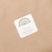Boho Regenboog Baby Shower Sticker