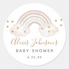 Boho Regenboog Baby Shower Stickers