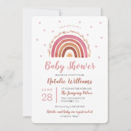 Boho Regenboog Baby Shower Uitnodiging