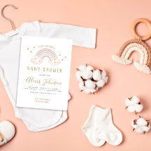 Boho Regenboog Baby Shower Uitnodiging
