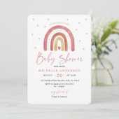 Boho Regenboog Baby Shower Uitnodiging (Staand voorkant)