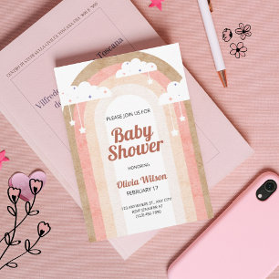 Boho Regenboog Baby Shower Uitnodiging Neutrale Pa