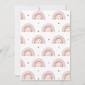 Boho Regenboog Baby shower Uitnodiging Pampas Gras (Achterkant)