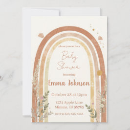 Boho Regenboog Baby Shower Uitnodiging – Waterverf