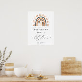 Boho Regenboog Baby Shower Welkomstposter Poster (Keuken)