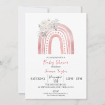 Boho regenboog Baby shower, witte rozen