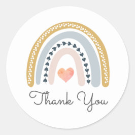 Boho Regenboog Babyfeest Bedankt Ronde Sticker
