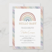 Boho Regenboog Babyfeestje Kaart (Voorkant)